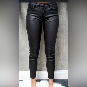 NWT Q2 Premium Denim Faux Leather Skinny Trousers